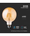 V-Tac 6W LED globlampa - Filament, Ø12,5 cm, extra varmvitt, 2200K, E27