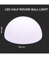 Lagertömning: V-Tac RGB LED halvboll - Uppladdningsbart, med fjärrkontroll, Ø50 cm