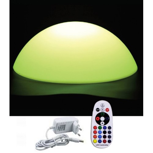 Outlet: V-Tac RGB LED halvboll - Uppladdningsbart, med fjärrkontroll, Ø50 cm