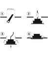 7W LED inbyggningsspot - Hål: Ø7,6 cm, Mål: Ø9 cm, inbyggd driver, 230V