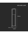 Outlet: V-Tac 10W LED trädgårdarmatur - Vit, 80 cm, IP65, 230V