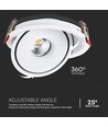 V-Tac 20W downlight, CCT - 3 ljusfärger, Hål: Ø15 cm, Mål: Ø16,5 cm, 3i1, RA90, vit kant, 230V