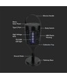 V-Tac solar insektslampa - Svart, 3-i-1, IP24