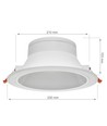 Outlet: 25W LED spotlight - Hål: Ø21 cm, Mål: Ø23 cm, 230V, IP44 våtrum & takfot