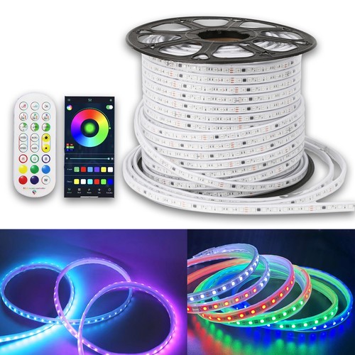 14W/m RGBIC LED strip set - 10m, IP67, 60 LED pr. meter, 24V, inkl. kontroller och strömförsörjning