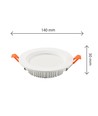 DURE MAX 12W - Kall Vit, 230V, 110°, IP44, IK06, Ø140x30, Vit Rund