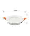 Dure 3 Max Downlight 18W - Neutral Vit, 230V, 110°, IP44, IK06, Ø190x30, Vit, Rund