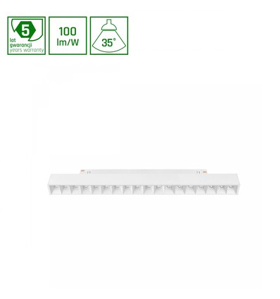 SYSTEM SHIFT - Grid M, Skensystem Ljus, 303x23x42mm, 17W, 35°, Vit, DALI