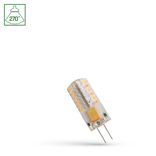 LED G4 12V 2W - Pelare, Silikon, Kallvit, Spektrum