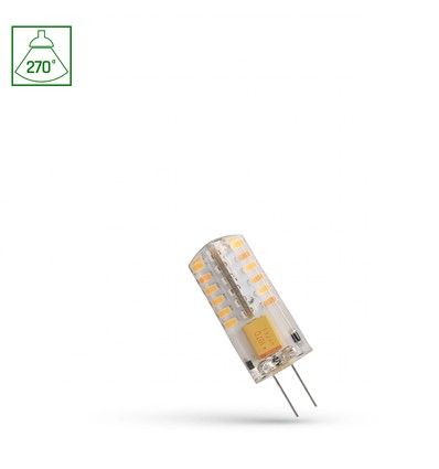 LED G4 12V 2W - Pelare, Silikon, Kallvit, Spektrum