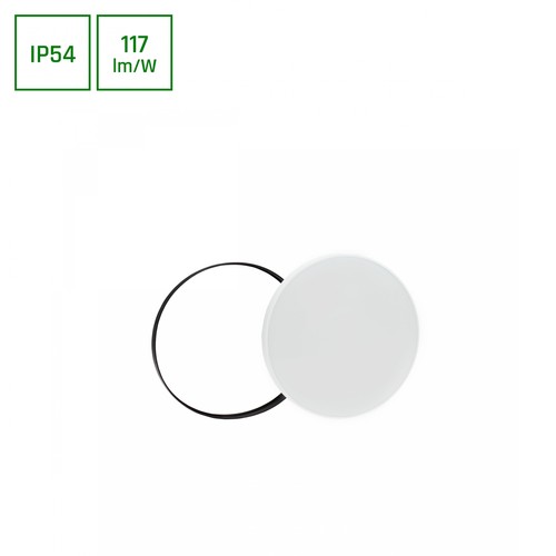 NYMPHEA 24W - Neutral Vit 230V, 115°, IP54, IK04, Ø320x52, Vit/Svart, Runda Ringar med Hänge