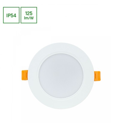 Dure 3 Downlight 8W GU10 - Kall vit, 230V, 110°, IP54, IK06, 118x31, Vit, Rund, Integrerad drivrutin