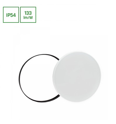 Nekros 40W Neutral Vit 230V 115° IP54 Ø485x70 Vit/Svart Rund med Sensor