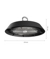 PLATEO High Bay 100W - Neutralvitt, 230V, 90°, IP65, IK09, 250x120mm, Svart, 1-10V