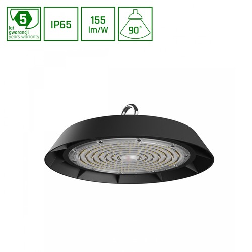 PLATEO 3 High Bay 150W - Neutral Vit 230V, 90° IP65, IK09, 310x125mm, Svart, 1-10V.