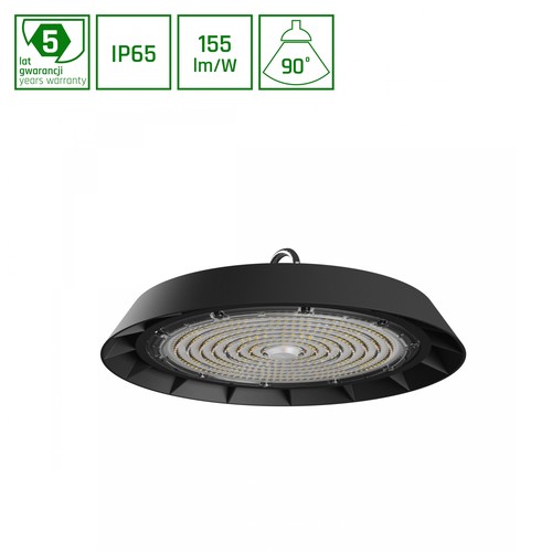 PLATEO 3 High Bay 200W - Neutral vit, 230V, 90°, IP65, IK09, 350x125mm, Svart, 1-10V