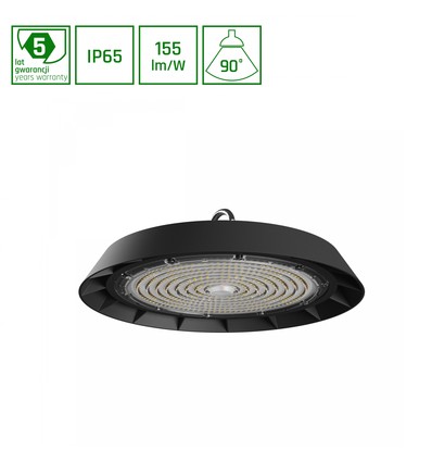 PLATEO 3 High Bay 200W - Neutral vit, 230V, 90°, IP65, IK09, 350x125mm, Svart, 1-10V