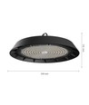 PLATEO 3 High Bay 200W - Neutral vit, 230V, 90°, IP65, IK09, 350x125mm, Svart, 1-10V