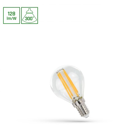 Kula P45 E14 5,5W - 230V, Koltråd, Neutral Vit, Klar, Spectrum