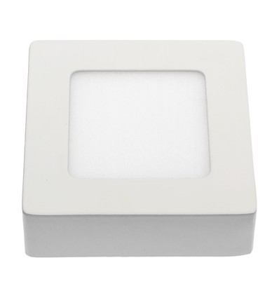 Algine Eco 6W - LED, fyrkantig, 230V, IP20, kallvitt, takpanel, vit ram, ytmontage.