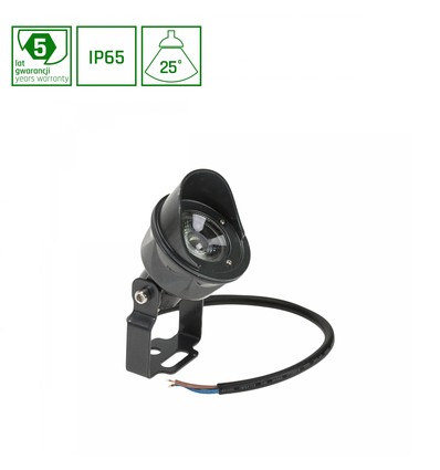 FLORI Spot 5W - 25°, 24V, Varm Vit, IP65