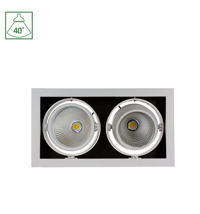 MODERN-DAY Downlight - 2x1LED COB Citizen 40° 700mA, 2x27W, IP20, Varmvit