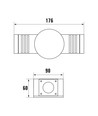 TORRE 230V 3.6W 2x1LED CREE 45° UPP+SIDE IP44 väggmonterad