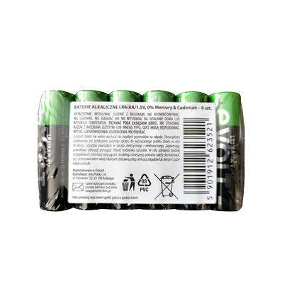 Alkaline Batteri LR6 1,5V AA - 6 st.