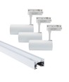 LEDlife SLIM 1,5 meter skena för skenaspotlights - Vit, inklusive 3 st. vita SLIM skenspotlights, komplett set