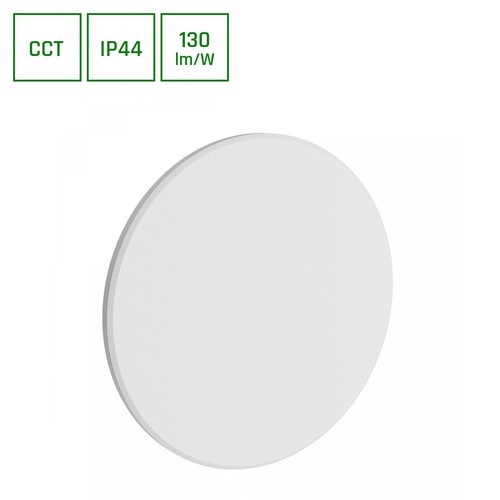 Piatta 18W 230V IP44 250x47mm Vit Rund Fasadbelysning.