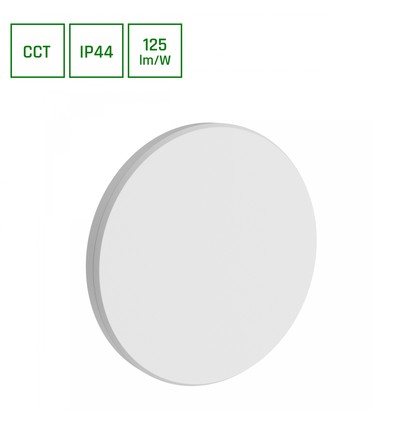 Piatta 9W CCT 230V IP44 120x47mm Vit Rund Fasadbelysning