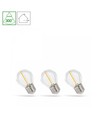 LED Glödlampa E27 1W - 230V, Koltråd, Varmvit, Klar, Spectrum, 3-pack