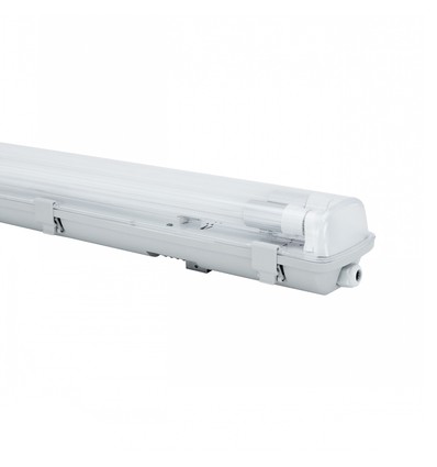 Limea H LED dubbelarmatur - utan ljuskälla, vattentät, 2x150, 250V, IP65, 1600x100x85 mm, grå, H