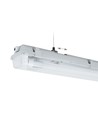 Limea H LED dubbelarmatur - utan ljuskälla, vattentät, 2x150, 250V, IP65, 1600x100x85 mm, grå, H