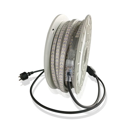 LEDlife arbetsljus 25m LED strip på kabelvinda - ▽D-märkt, 230V, IP67, 180 LED/m, 11W/m, 1100 lm/m