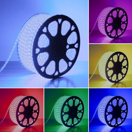 5 meter RGB CLIP-ON vattentät LED strip - 230V, 60 LED, 9W per. meter