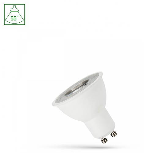 LED GU10 4W - 230V, 55°, Kall Vit, Med Lins, Spektrum