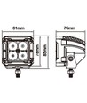 Lagertömning: LEDlife 12W LED arbetsbelysning - Bil, lastbil, traktor, trailer, 8° strålvinkel, IP67 vattentät, 10-30V