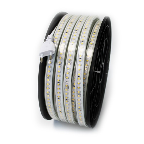 Arbetsbelysning 25m 230V LED strip - IP67, 120 LED/m, 10W/m, 1000 lm/m