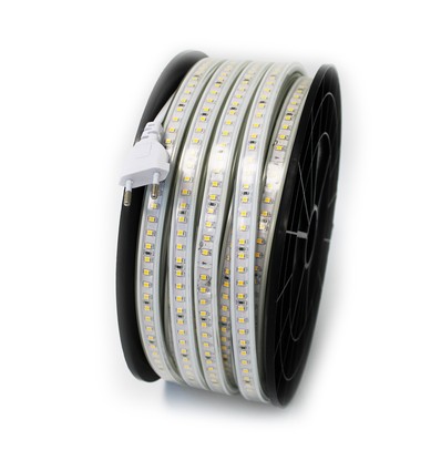 Arbetsbelysning 25m 230V LED strip - IP67, 120 LED/m, 10W/m, 1000 lm/m