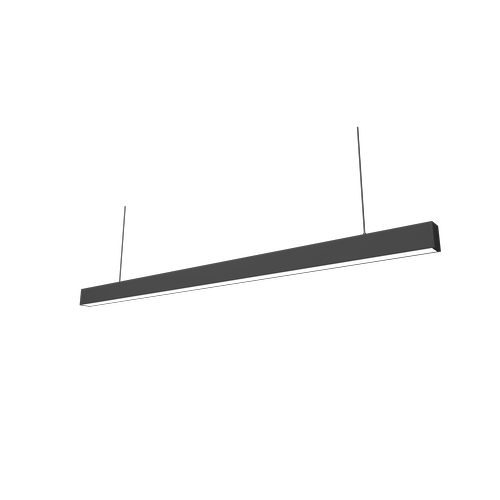 48W LED ljusskena, taklampa för kontor - Svart, 120 lm/W, 150 cm, inkl. wireupphäng