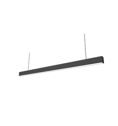 48W LED ljusskena, taklampa för kontor - Svart, 120 lm/W, 150 cm, inkl. wireupphäng