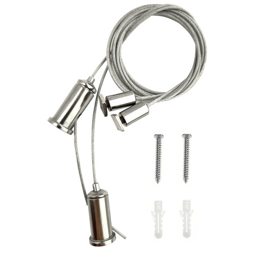 Wireupphäng för armatur - 1 meter, justerbar höjd, 2-pack