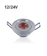 LEDlife 1W downlight med rött ljus - Hål: Ø4,4 cm, Mål: Ø5,2 cm, 2,2 cm hög, dimbar, 12V/24V