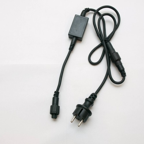 Lagertömning: Strømkabel sort, længde 1,5 m, system Easy-Fix, med separerbar spændingstransformator AC / DC