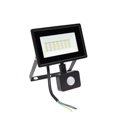 LED-strålkastare med sensor, 20W IP44 - 120x170x53mm SVART med PIR-sensor