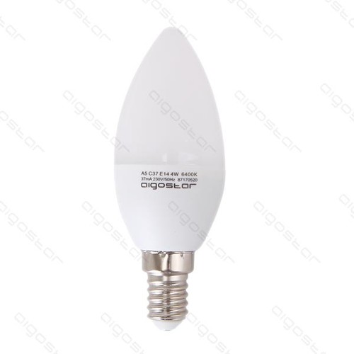 Outlet: Aigostar E14 - 6W LED glödlampa, C37 A5, 480 Lumen, varm vit