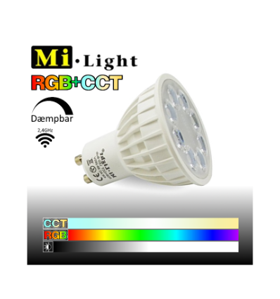 Outlet: Mi-Light GU10 LED lampa 4W RGB+CCT 280-380Lm