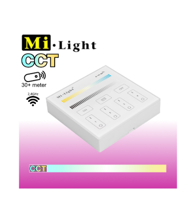 Outlet: Mi-Light CCT väggpanel för 2,4 GHz batteri - 4 zoner