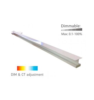 LED Lysskinne til Troldtekt - 120cm 2700K-4000K, 4000 lumen, RA93 - underforsænket